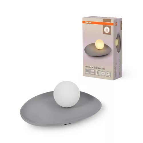 OSRAM Dekor beton fészek asztali lámpa, beltéri, szürke, G9, beton, IP20, magasság: 325 mm ( 4099854454219 )