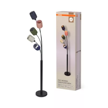   OSRAM Dekor filcszőttes álló lámpa, beltéri, többszínű, 5 × E14, filc és acél, IP20, magasság: 1730 mm ( 4099854454349 )