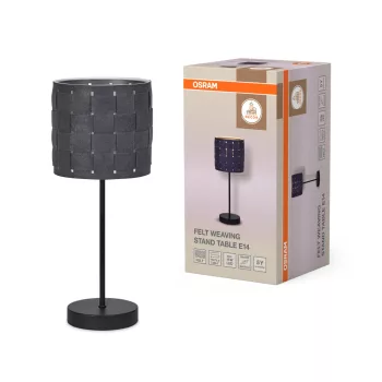   OSRAM Dekor filcszőttes asztali lámpa, beltéri, sötétszürke, E14, filc és acél, IP20, átmérő: 160 mm, magasság: 405 mm ( 4099854454462 )
