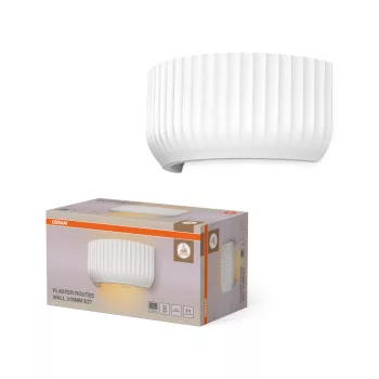   OSRAM Dekor gipsz mintás oldalfali lámpa, beltéri, fehér, E27, gipsz, IP20, hossz: 308 mm ( 4099854454547 )