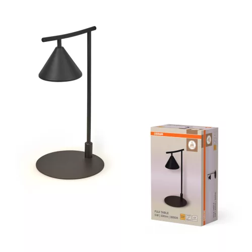 OSRAM Dekor Fuji LED asztali lámpa, beltéri, fekete, 180 lm, 5 W, 3000 K, acél, IP20, magasság: 405 mm ( 4099854454585 )