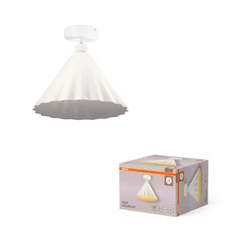   OSRAM Dekor papírmasé mennyezeti lámpa, beltéri, fehér, E27, papírmasé és acél, IP20, átmérő: 310 mm, magasság: 290 mm ( 4099854454622 )