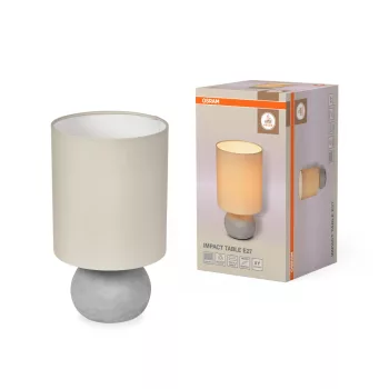   OSRAM Dekor Impact asztali lámpa, beltéri, szürke, bézs, E27, beton, IP20, átmérő: 220 mm, magasság: 380 mm ( 4099854454707 )