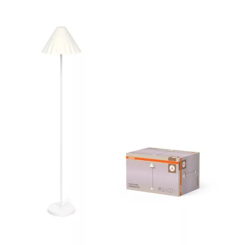 OSRAM Dekor papírmasé álló lámpa, beltéri, fehér, E27, papírmasé és acél, IP20, átmérő: 310 mm, magasság: 1505 mm, dimmelhető ( 4099854454905 )