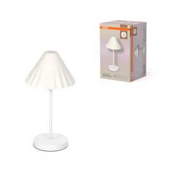   OSRAM Dekor papírmasé asztali lámpa, beltéri, fehér, E14, papírmasé és acél, IP20, átmérő: 218 mm, magasság: 415 mm, dimmelhető ( 4099854454929 )