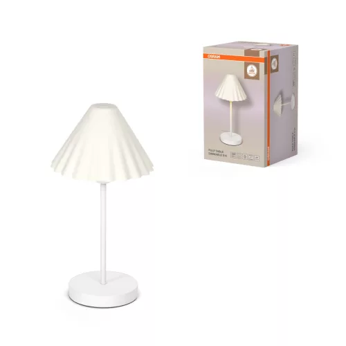 OSRAM Dekor papírmasé asztali lámpa, beltéri, fehér, E14, papírmasé és acél, IP20, átmérő: 218 mm, magasság: 415 mm, dimmelhető ( 4099854454929 )