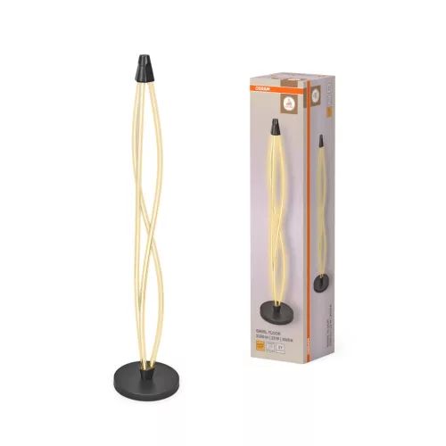 OSRAM Dekor Csavart LED álló lámpa 3000 K, beltéri, sötétszürke, 2400 lm, 22 W, 3000 K, PC, IP20, átmérő: 260 mm, magasság: 1280 mm, érintéses dimmelhető ( 4099854455025 )