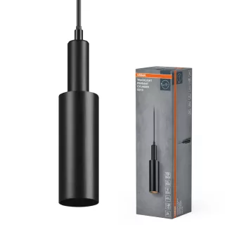   OSRAM Tracklight sínrendszerhez függesztős spot lámpa, henger kivitel, magasságában állítható, beltéri, fekete, GU10, acél, IP20, hossz: 1500 mm, átmérő: 55 mm ( 4099854455223 )