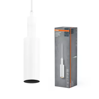   OSRAM Tracklight sínrendszerhez függesztős spot lámpa, henger kivitel, magasságában állítható, beltéri, fehér, GU10, acél, IP20, hossz: 1500 mm, átmérő: 55 mm ( 4099854455247 )