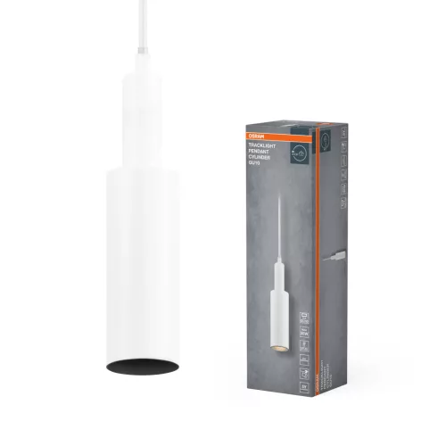 OSRAM Tracklight sínrendszerhez függesztős spot lámpa, henger kivitel, magasságában állítható, beltéri, fehér, GU10, acél, IP20, hossz: 1500 mm, átmérő: 55 mm ( 4099854455247 )