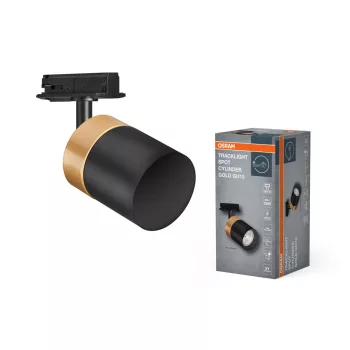   OSRAM Tracklight sínrendszerhez spot lámpa, arany henger kivitel, beltéri, fekete/arany, GU10, acél, IP20, hossz: 142 mm ( 4099854455322 )