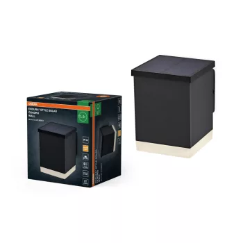   OSRAM ENDURA® napelemes Quadro LED oldalfali lámpa, kültéri, sötétszürke, 50 lm, 0,5 W, 3000 K, rozsdamentes acél, IP44, hossz: 115 mm ( 4099854455810 )
