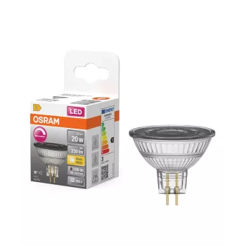 OSRAM Superstar dimm. LED izzó spot forma (MR16), GU5.3 foglalat, 2,2W, 230lm, 2700K meleg fehér