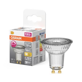OSRAM Superstar dimmelhető LED izzó spot forma (PAR16), GU10, 6,9W, 650lm, 2700K meleg fehér