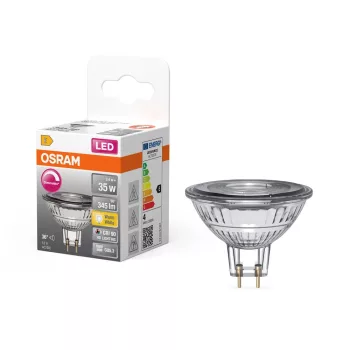 OSRAM Superstar dimm. LED izzó spot forma (MR16), GU5.3 foglalat, 3,4W, 345lm, 2700K meleg fehér