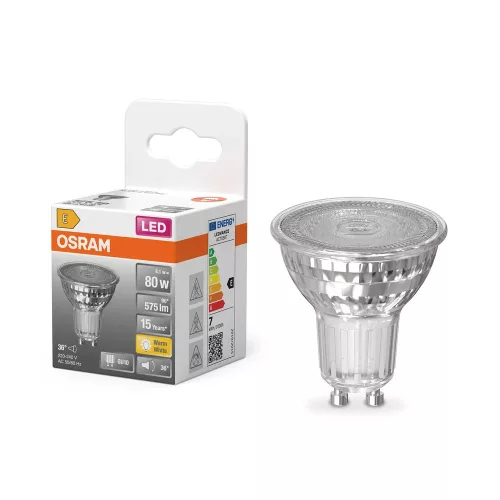 OSRAM Star LED spot, GU10 foglalat, 6,1W, 2700K, 575lm, meleg fehér, energiatakarékos