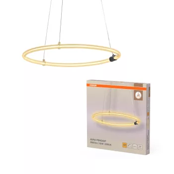   OSRAM Dekor Gyűrű LED függő lámpa 3000 K, beltéri, sötétszürke, 2000 lm, 18 W, 3000 K, PC, IP20, átmérő: 498 mm, hossz: 700 mm, kattintásos dimmelhető ( 4099854458200 )