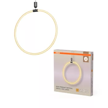   OSRAM Dekor Gyűrű LED függő lámpa 3000 K, beltéri, sötétszürke, 2000 lm, 18 W, 3000 K, PC, IP20, átmérő: 498 mm, hossz: 1500 mm, kattintásos dimmelhető ( 4099854458262 )