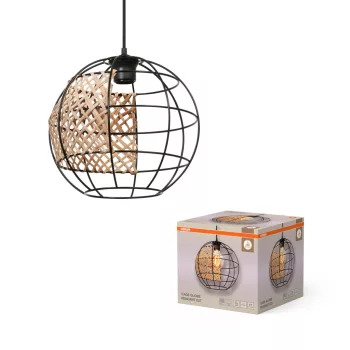   OSRAM Dekor kalitka függő lámpa, beltéri, barna, fekete, E27, rattan és acél, IP20, átmérő: 300 mm, hossz: 1320 mm ( 4099854458743 )