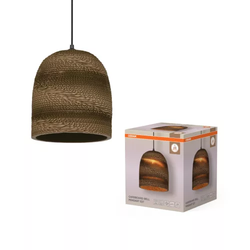 OSRAM Dekor kartonpapír labda függő lámpa, beltéri, barna, E27, karton és acél, IP20, átmérő: 250 mm, hossz: 1340 mm ( 4099854458828 )