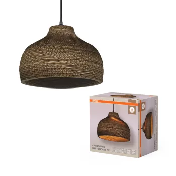   OSRAM Dekor kartonpapír kalap függő lámpa, beltéri, barna, E27, karton és acél, IP20, átmérő: 360 mm, hossz: 1320 mm ( 4099854458903 )