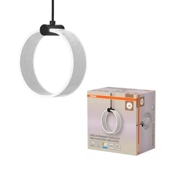   OSRAM Dekor kör LED függesztett lámpa, beltéri, fekete, 370 lm, 8 W, 3000 K / 4200 K / 6500 K, PMMA, IP20, hossz: 1210 mm, kattintásos színhőmérséklet-szabályozással ( 4099854458989 )