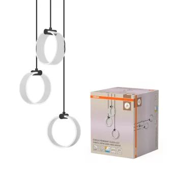   OSRAM Dekor kör LED 3 × oldalfali lámpa, beltéri, fekete, 1300 lm, 20 W, 3000 K / 4200 K / 6500 K, PMMA, IP20, hossz: 1210 mm, kattintásos színhőmérséklet-szabályozással ( 4099854459047 )