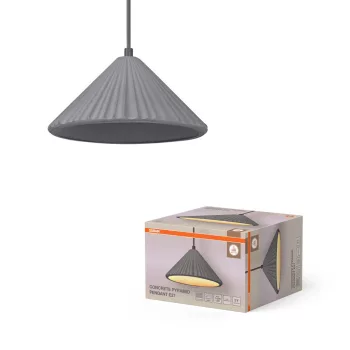  OSRAM Dekor beton függő lámpa, beltéri, sötétszürke, E27, beton és acél, IP20, átmérő: 250 mm, hossz: 1175 mm ( 4099854459184 )