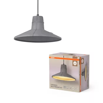   OSRAM Dekor beton függő lámpa, beltéri, sötétszürke, E27, beton és acél, IP20, átmérő: 325 mm, hossz: 1215 mm ( 4099854459207 )