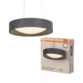   OSRAM Dekor filc LED függő lámpa 3000 K, beltéri, sötétszürke, 1000 lm, 28 W, 3000 K, filc és acél, IP20, átmérő: 500 mm, hossz: 1500 mm ( 4099854459306 )