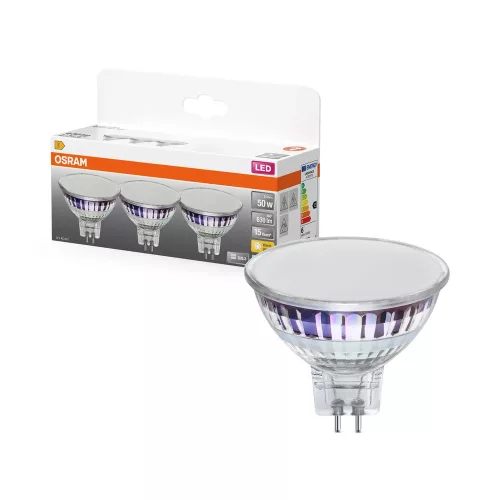 OSRAM Star LED izzó spot forma (MR16), GU5.3 foglalat, 5,3W, 630lm, 2700K meleg fehér 3db