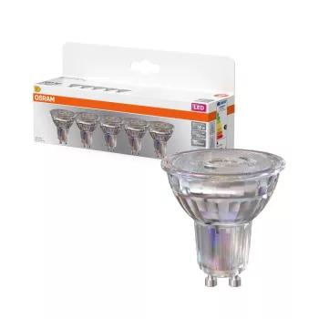 OSRAM Star LED spot, GU10 foglalat, 3,7W, 4000K, 350lm, hideg fehér, energiatakarékos, 5 db csomag