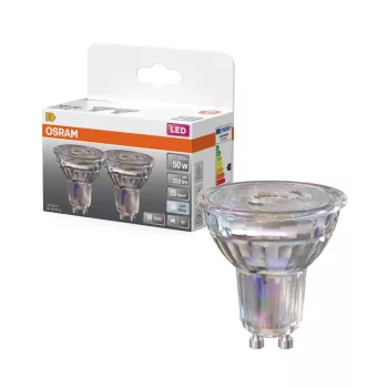 OSRAM Star LED spot, GU10 foglalat, 3,7W, 4000K, 350lm, hideg fehér, energiatakarékos, 2 db csomag
