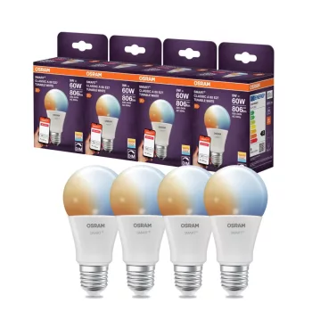 OSRAM SMART+ Zigbee LED izzó, körte forma, E27 foglalat, 9W, 2700K, 806lm, meleg fehér