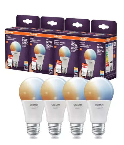 OSRAM SMART+ Zigbee LED izzó, körte forma, E27 foglalat, 9W, 2700K, 806lm, meleg fehér