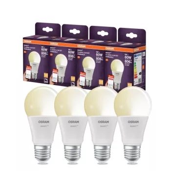 OSRAM SMART+ Zigbee dimmelhető LED izzó, körte forma, E27 foglalat, 9W, 2700K, 806lm, meleg fehér