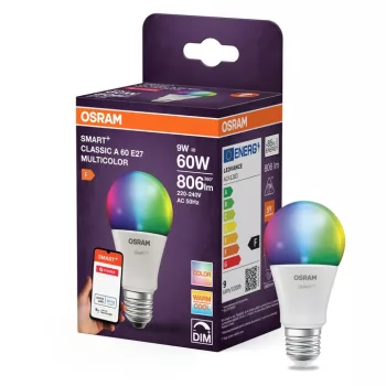 OSRAM SMART+ Zigbee LED izzó, E27 foglalat, 9W, 2700–6500K állítható, 806lm, prémium világítás