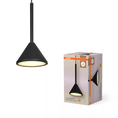OSRAM Dekor Fuji beltéri LED függeszték, 5W, 3000K meleg fehér, 180lm, IP20, fekete