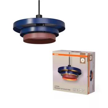   OSRAM Dekoréteges függő lámpa, beltéri, rózsaszín, kék, E27, acél, IP20, átmérő: 400 mm, hossz: 1360 mm ( 4099854460470 )