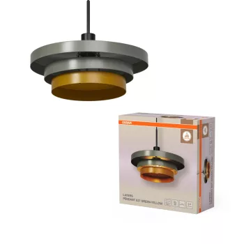   OSRAM Dekoréteges függő lámpa, beltéri, sárga, zöld, E27, acél, IP20, átmérő: 400 mm, hossz: 1360 mm ( 4099854460494 )