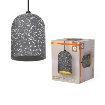   OSRAM Dekor Pill függő lámpa, beltéri, fekete, E27, terrazzo, IP20, átmérő: 150 mm, hossz: 1500 mm ( 4099854460715 )