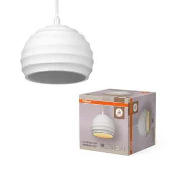   OSRAM Dekor gipsz függő lámpa, beltéri, fehér, E27, gipsz és acél, IP20, átmérő: 160 mm, hossz: 1180 mm ( 4099854460791 )