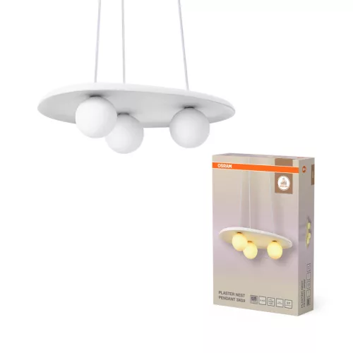 OSRAM Dekor gipsz függő lámpa, beltéri, fehér, 3 × G9, gipsz, IP20, hossz: 1500 mm ( 4099854460814 )