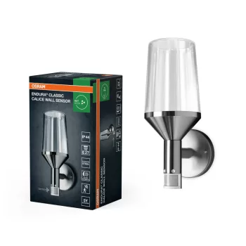   OSRAM ENDURA® Calice oldalfali lámpa mozgásérzékelővel, kültéri, sötétszürke, E27, alumínium, IP44, hossz: 305 mm ( 4099854460852 )