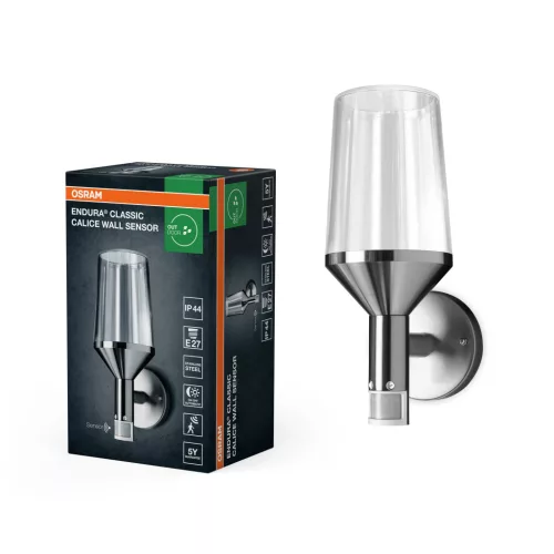 OSRAM ENDURA® Calice oldalfali lámpa mozgásérzékelővel, kültéri, sötétszürke, E27, alumínium, IP44, hossz: 305 mm ( 4099854460852 )