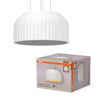   OSRAM Dekor gipsz mintás függő lámpa, beltéri, fehér, E27, gipsz, IP20, átmérő: 300 mm, hossz: 1200 mm ( 4099854460913 )
