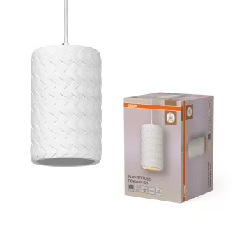   OSRAM Dekor gipsz függő lámpa, beltéri, fehér, E27, gipsz és acél, IP20, átmérő: 140 mm, hossz: 1280 mm ( 4099854460951 )