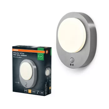   OSRAM ENDURA® formájú LED oldalfali lámpa mozgásérzékelővel, kültéri, acél, 370 lm, 8 W, 3000 K, rozsdamentes acél, IP44, hossz: 244 mm ( 4099854461439 )