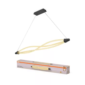   OSRAM Dekor Csavart LED függő lámpa 3000 K, beltéri, sötétszürke, 2400 lm, 22 W, 3000 K, PC, IP20, hossz: 1282 mm, kattintásos dimmelhető ( 4099854461590 )