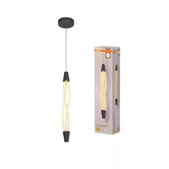  OSRAM Dekor Csavart LED függő lámpa 3000 K, beltéri, sötétszürke, 1800 lm, 18 W, 3000 K, PC, IP20, átmérő: 150 mm, hossz: 1120 mm, kattintásos dimmelhető ( 4099854461613 )